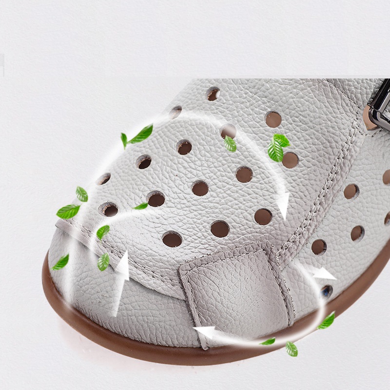 New Cow leather low heel sanda - Casual Sandal Leather reseña y precio