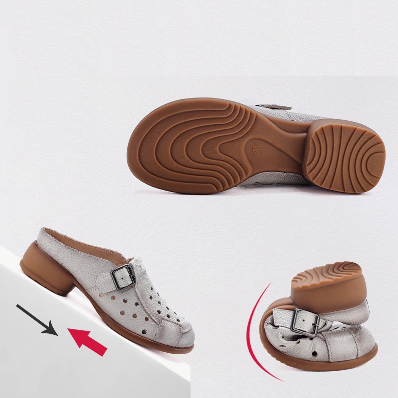 New Cow leather low heel sanda - Casual Sandal Leather reseña y precio