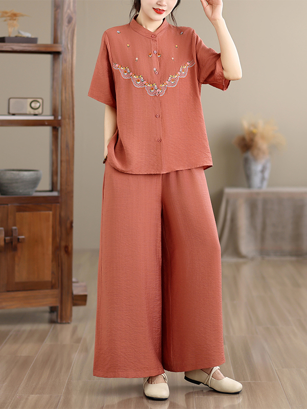 Embroidered Cotton Linen Short - Linen Shirt Breathable reseña y precio