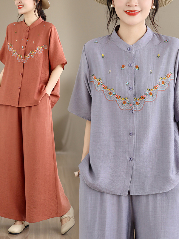 Embroidered Cotton Linen Short - Linen Shirt Breathable reseña y precio