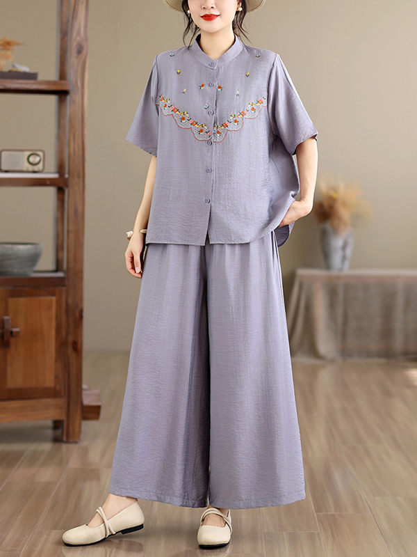 Embroidered Cotton Linen Short - Linen Shirt Breathable reseña y precio