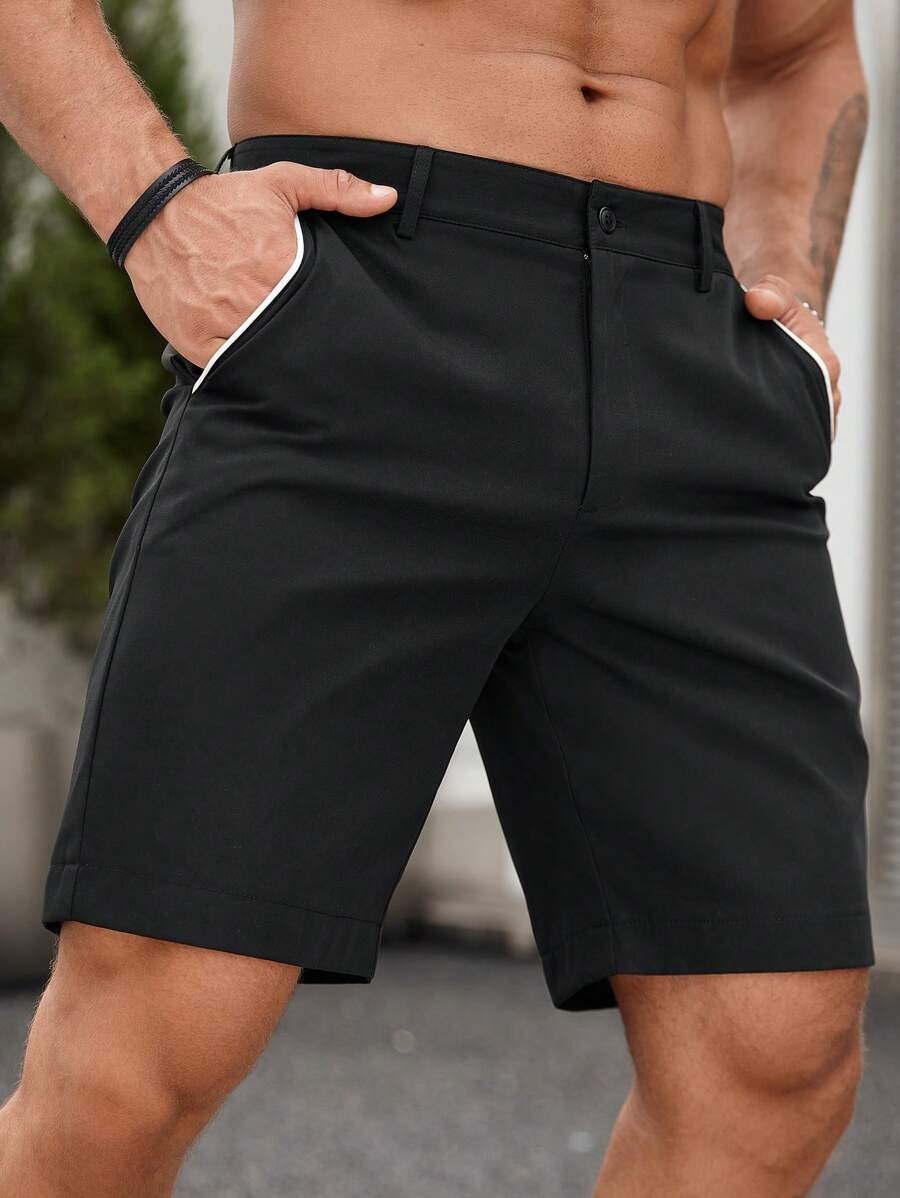 Men's Contrast Trim Chino Shor - Shorts Chino Slim reseña y precio