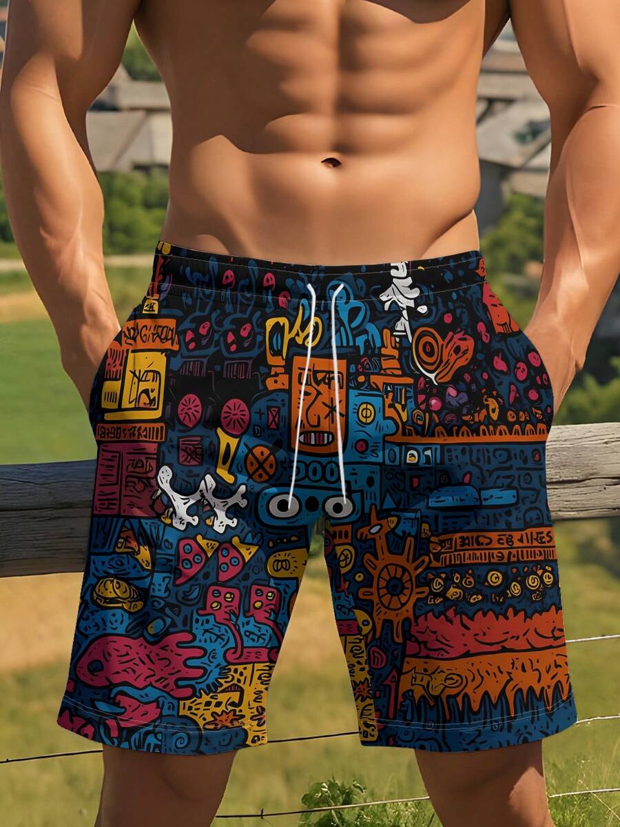 Mens Beach Shorts 3D Digital P - Swim Trunk Quick Dry reseña y precio