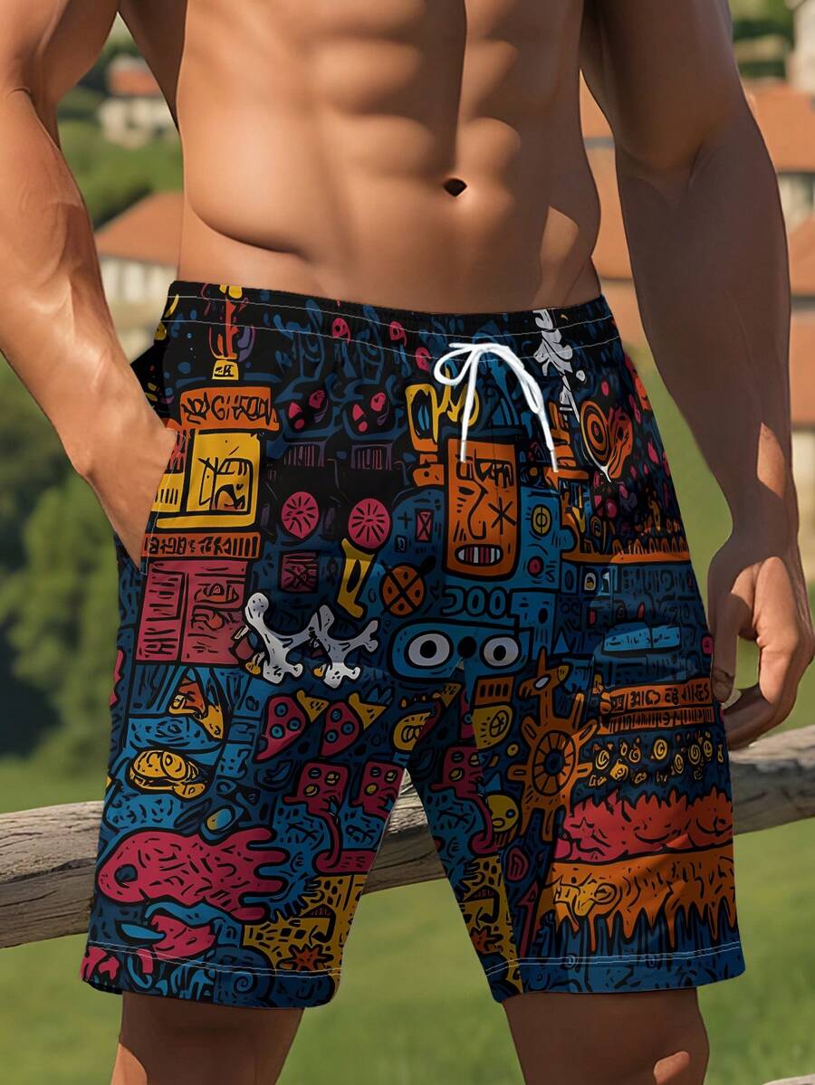 Mens Beach Shorts 3D Digital P - Swim Trunk Quick Dry reseña y precio