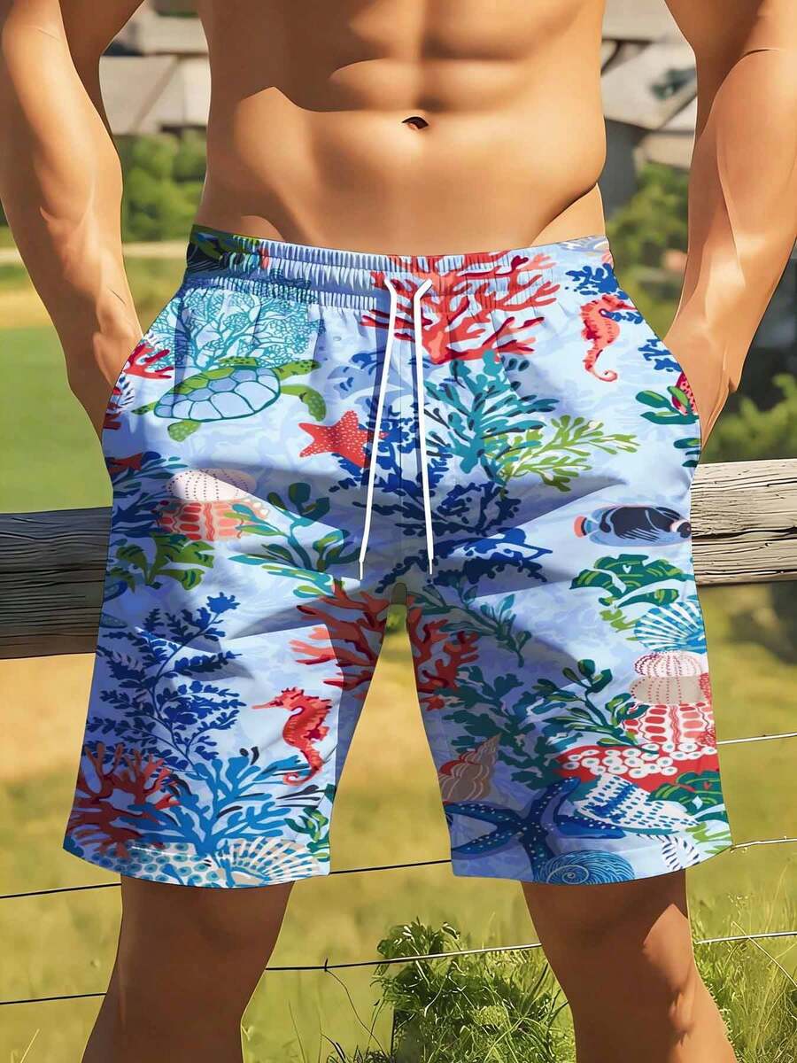 Mens Ocean Life Print Swim Tru - Swim Trunk Quick Dry reseña y precio