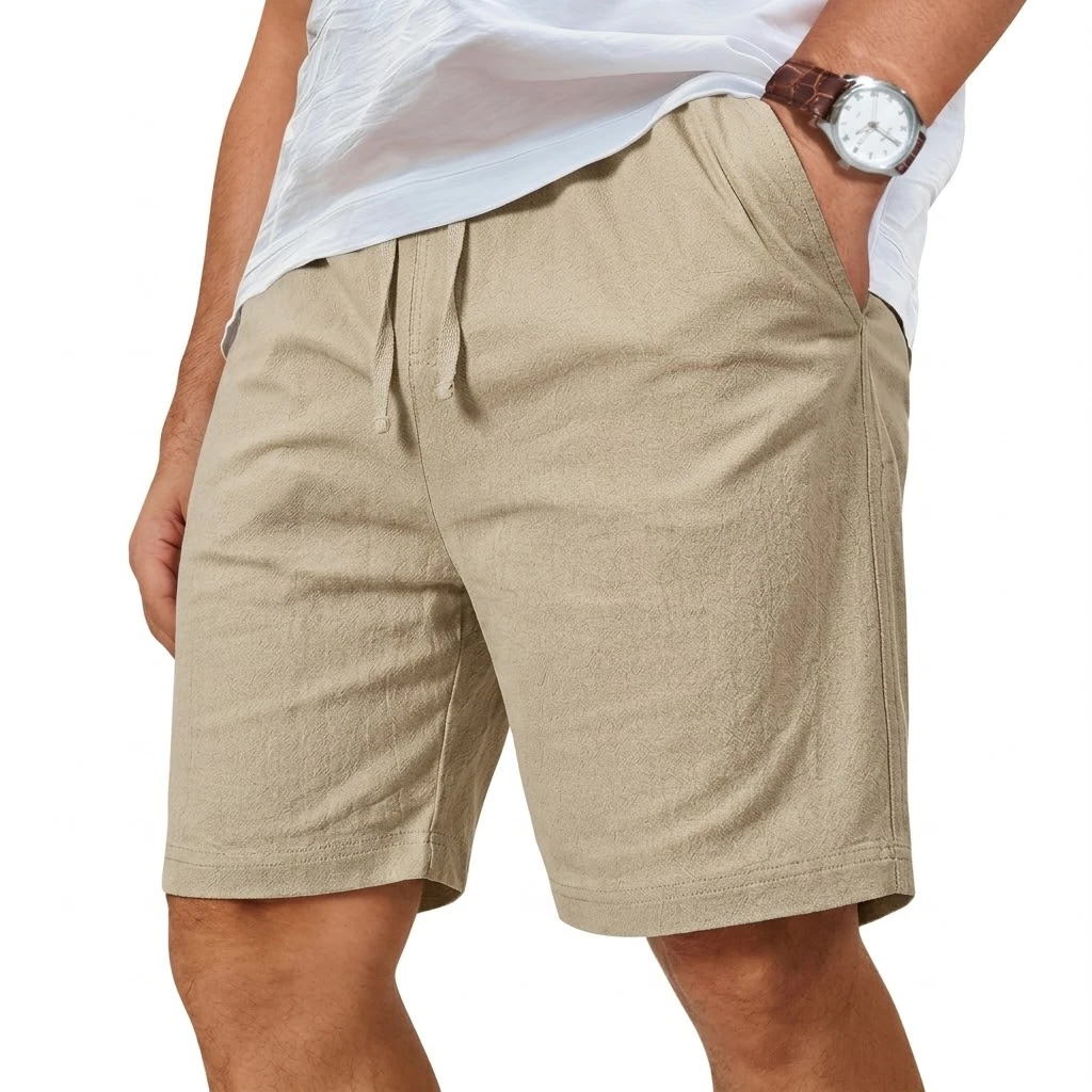 Oversized Cotton Linen Shorts  - Short Linen Drawstring reseña y precio