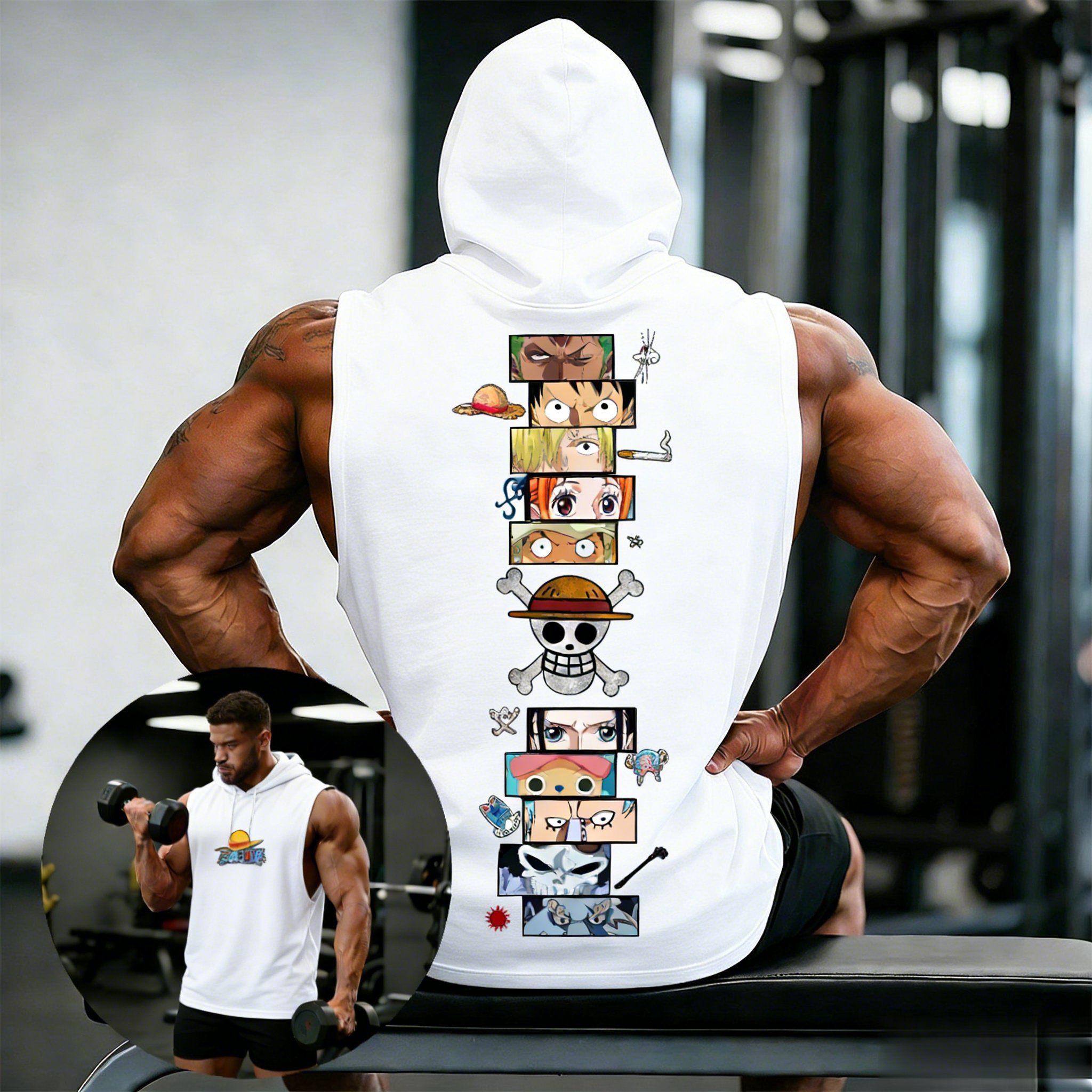 One Piece Anime Hoodie Sleevel - Tank Top Muscle reseña y precio