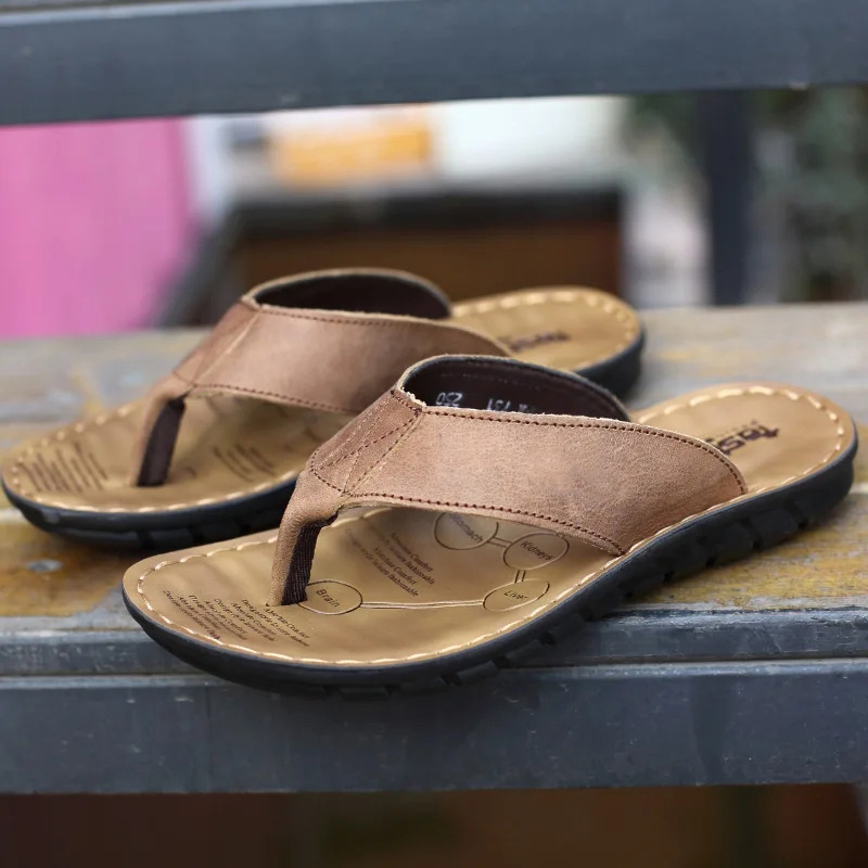 Roma Retro Man Slipper Solid C - Flip Flop Leather Men reseña y precio