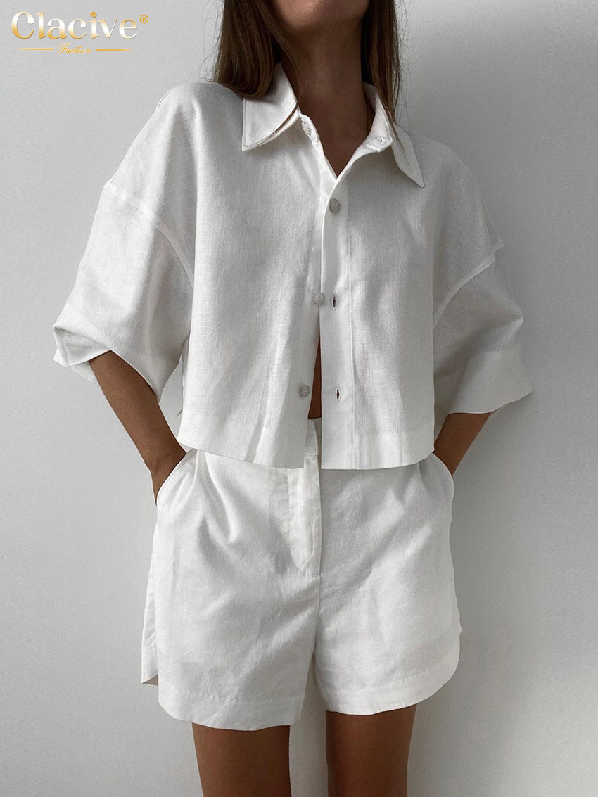 Clacive Summer Slim White Line - Linen Shirt Breathable reseña y precio