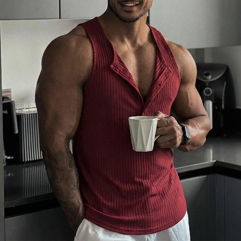 Sporty Tank Top Solid Color Cr - Tank Top Muscle reseña y precio