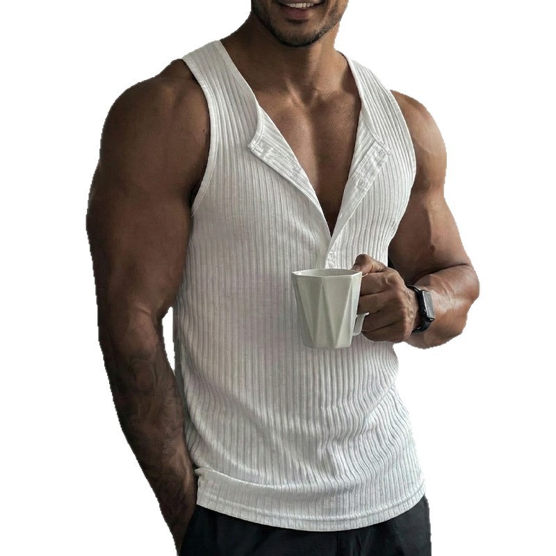 Sporty Tank Top Solid Color Cr - Tank Top Muscle reseña y precio