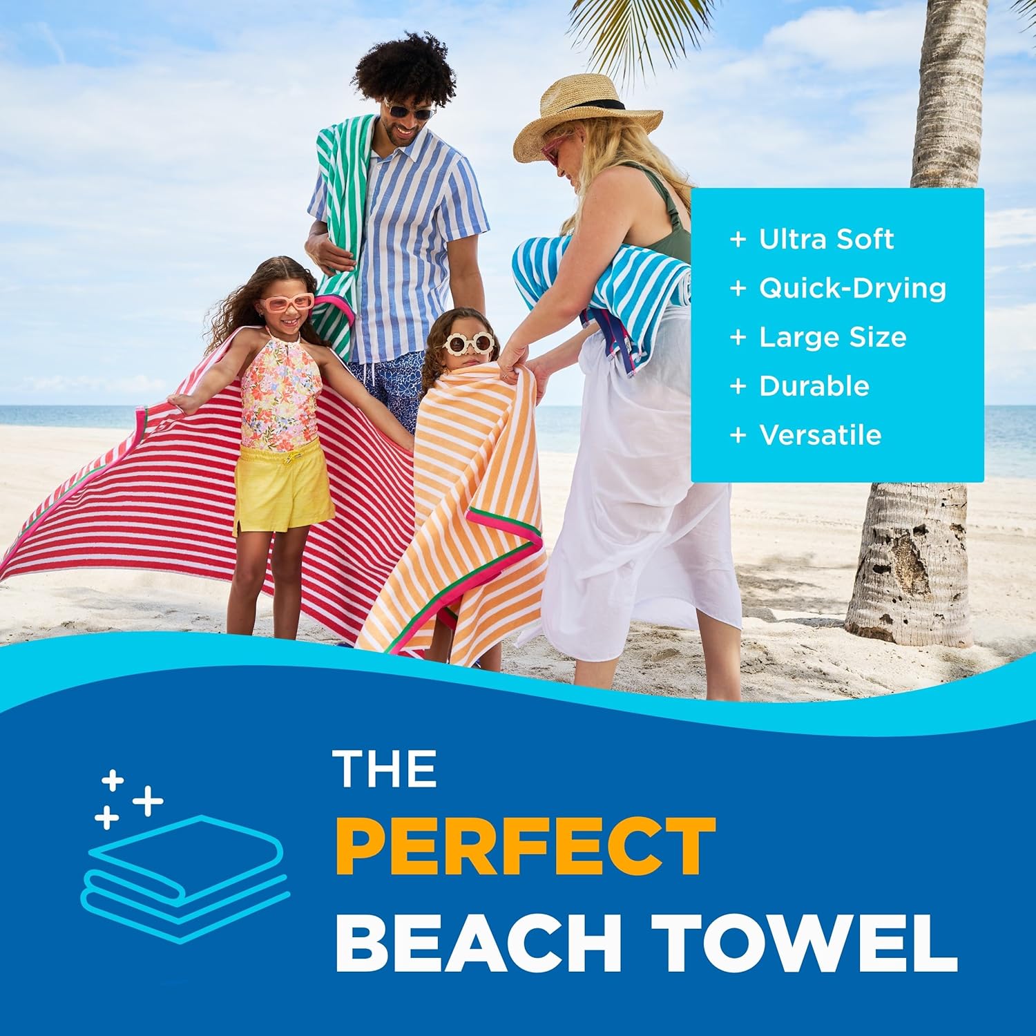 Colorful Racing Striped Beach  - Beach Towel Large reseña y precio