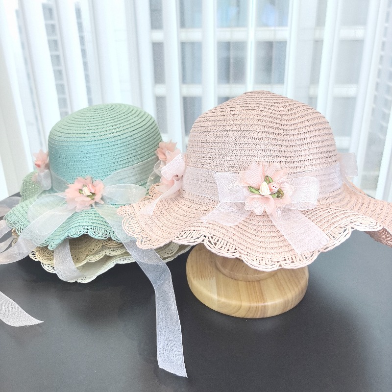 Girls 2pcs Straw Hat Solid Col - Bucket Hat Straw reseña y precio