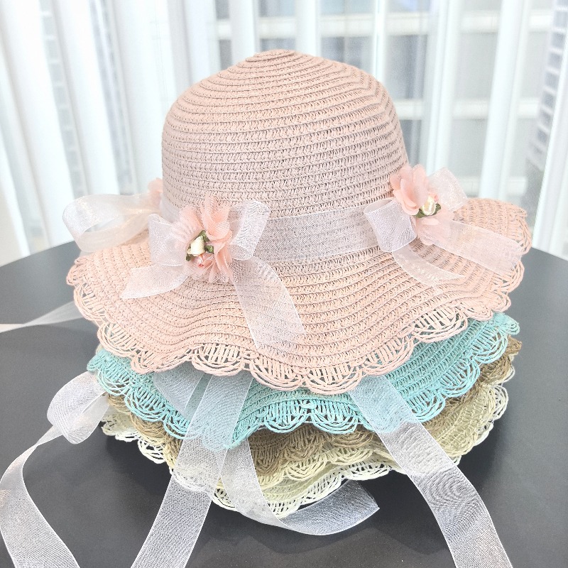 Girls 2pcs Straw Hat Solid Col - Bucket Hat Straw reseña y precio