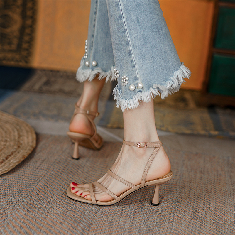 Meotina Sandals Women Shoes Sq - Casual Sandal Leather reseña y precio